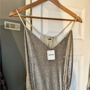 Free People Gold Sequin jumpsuit